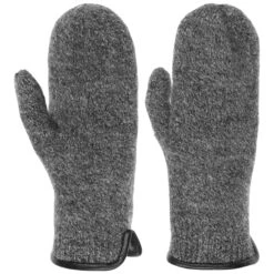 Modeaccessoires Geschäft -Modeaccessoires Geschäft Merino Woolmark Faeustlinge grau meliert.60458 rf41