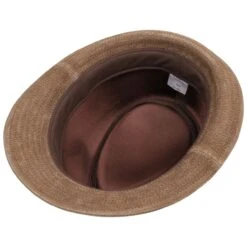Modeaccessoires Geschäft -Modeaccessoires Geschäft Smooth Trilby Lederhut by Lipodo braun.48709 2rf11